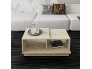 Couchtisch aus Holz "Consept" - 90 x 45 x 36 cm - Travertin 2