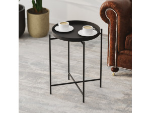 Metall-Couchtisch "Sheby" 46 x 46 x 56 cm - Schwarz 2
