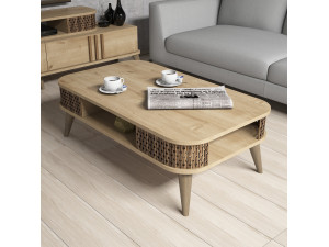 Couchtisch aus Holz "Eylul" - 105 x 60 x 34 cm - Braun 2