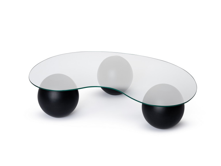 Couchtisch aus Glas "Sphere" - 120 x 70 x 30 cm - Schwarz