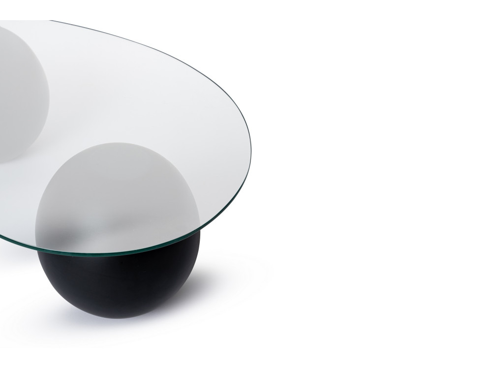 Couchtisch aus Glas "Sphere" - 120 x 70 x 30 cm - Schwarz