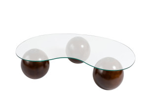 Couchtisch aus Glas "Sphere" - 120 x 70 x 30 cm - Braun