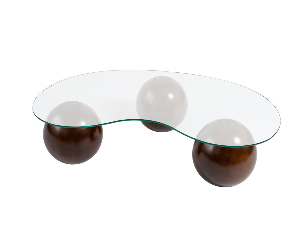Couchtisch aus Glas "Sphere" - 120 x 70 x 30 cm - Braun