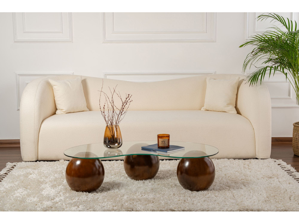 Couchtisch aus Glas "Sphere" - 120 x 70 x 30 cm - Braun