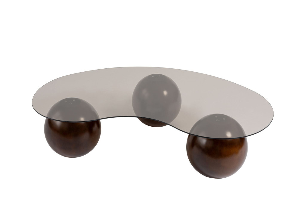 Couchtisch aus Glas "Sphere" - 120 x 70 x 30 cm - Braun