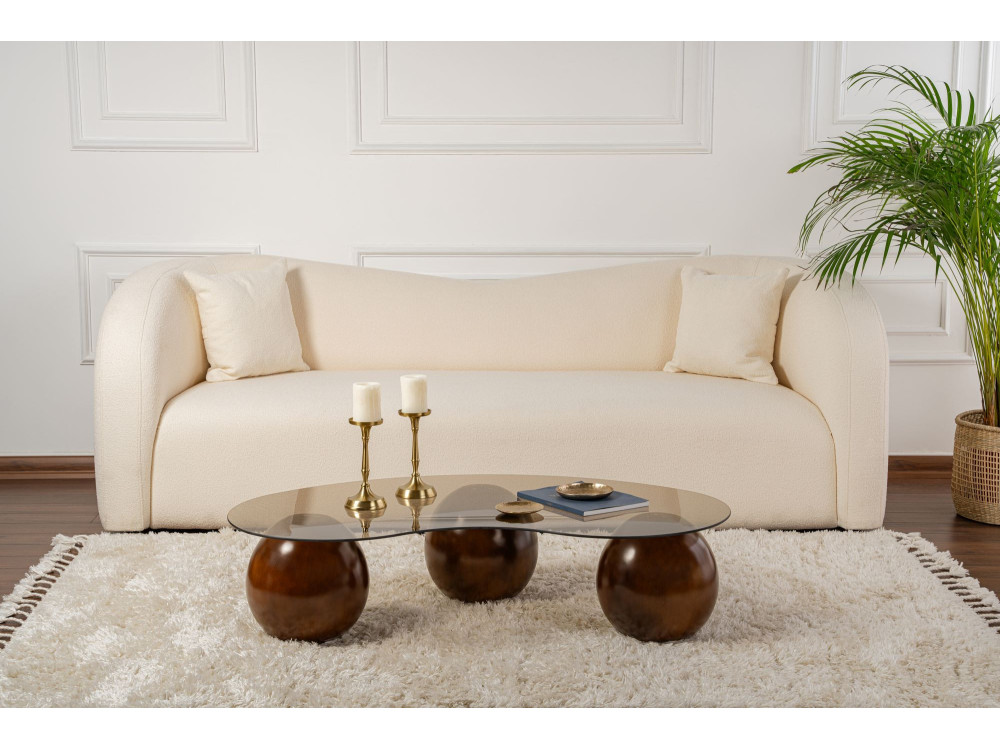 Couchtisch aus Glas "Sphere" - 120 x 70 x 30 cm - Braun