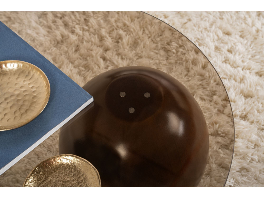 Couchtisch aus Glas "Sphere" - 120 x 70 x 30 cm - Braun