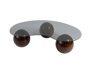 Couchtisch aus Glas "Sphere" - 120 x 70 x 30 cm - Braun