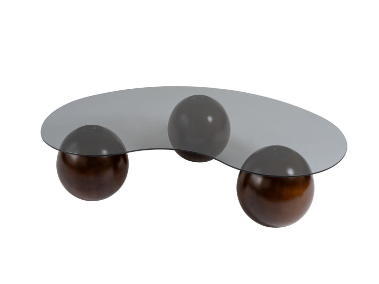 Couchtisch aus Glas "Sphere" - 120 x 70 x 30 cm - Braun