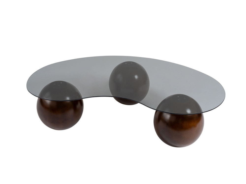 Couchtisch aus Glas "Sphere" - 120 x 70 x 30 cm - Braun