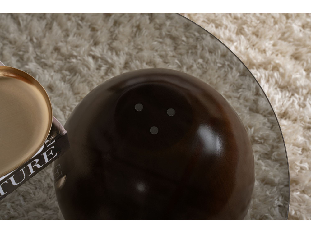 Couchtisch aus Glas "Sphere" - 120 x 70 x 30 cm - Braun