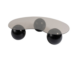 Couchtisch aus Glas "Sphere" - 120 x 70 x 30 cm - Schwarz