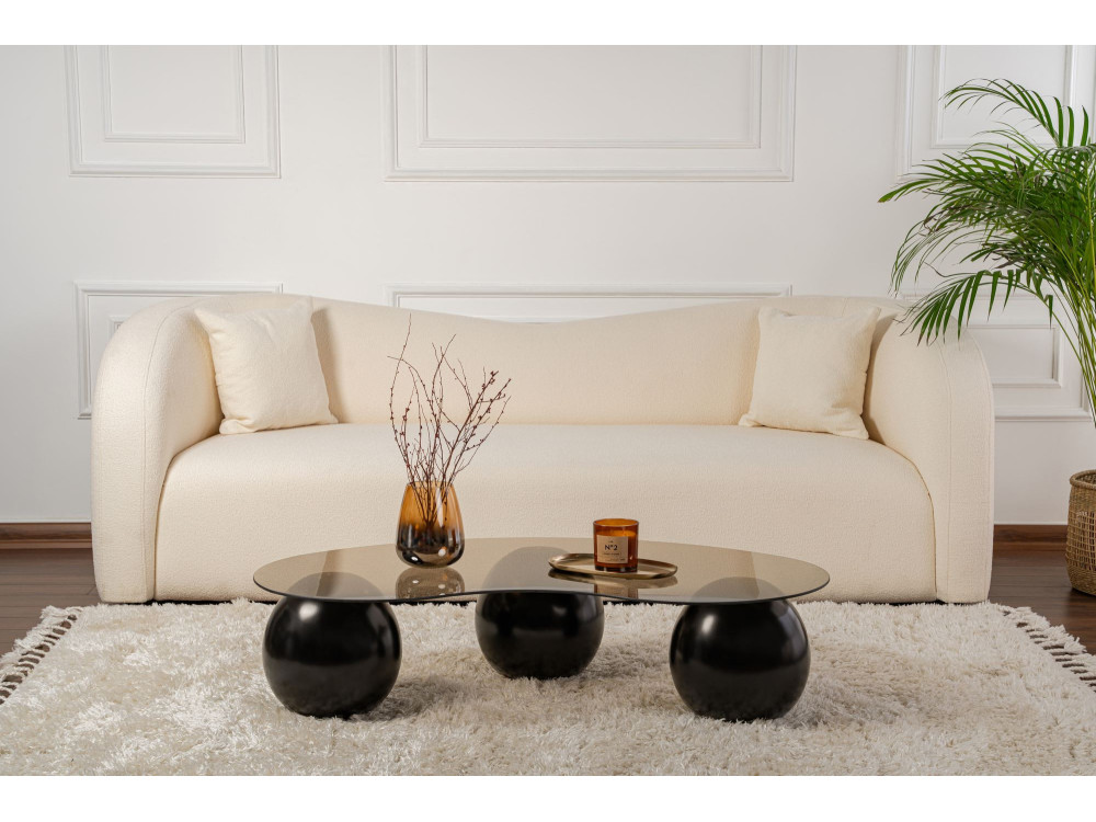 Couchtisch aus Glas "Sphere" - 120 x 70 x 30 cm - Schwarz