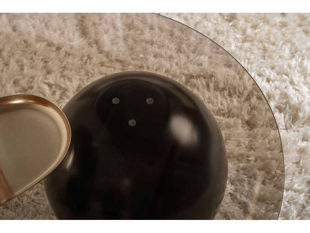 Couchtisch aus Glas "Sphere" - 120 x 70 x 30 cm - Schwarz