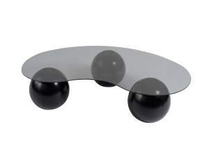 Couchtisch aus Glas "Sphere" - 120 x 70 x 30 cm - Schwarz