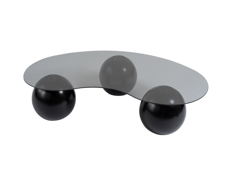 Couchtisch aus Glas "Sphere" - 120 x 70 x 30 cm - Schwarz