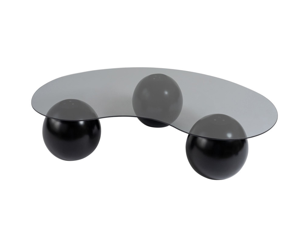 Couchtisch aus Glas "Sphere" - 120 x 70 x 30 cm - Schwarz
