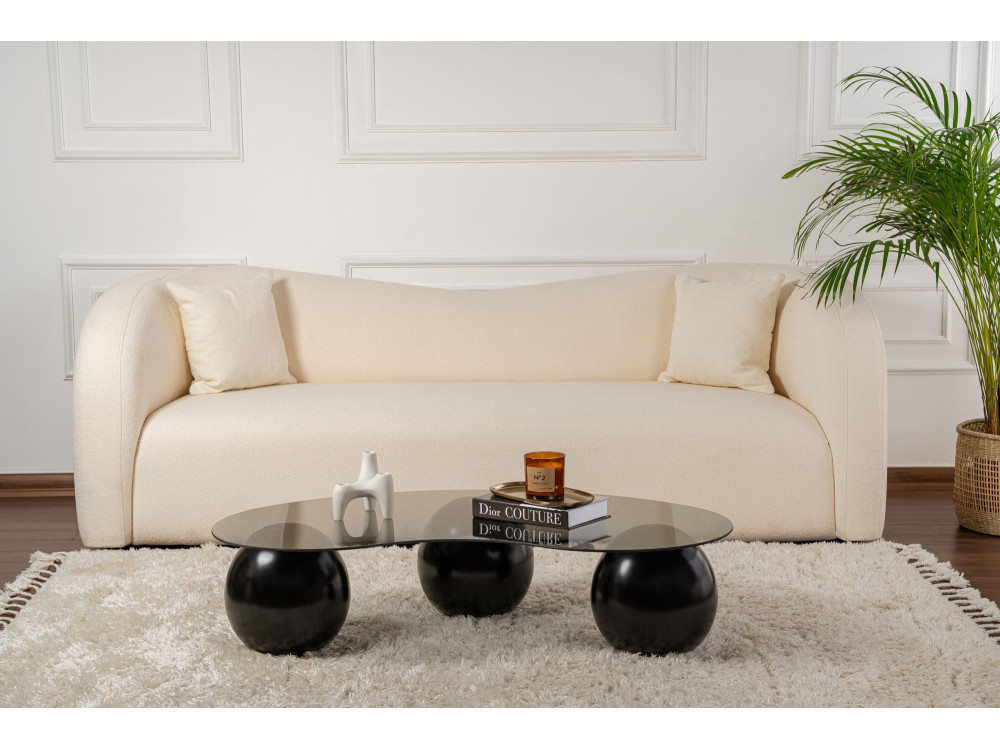 Couchtisch aus Glas "Sphere" - 120 x 70 x 30 cm - Schwarz
