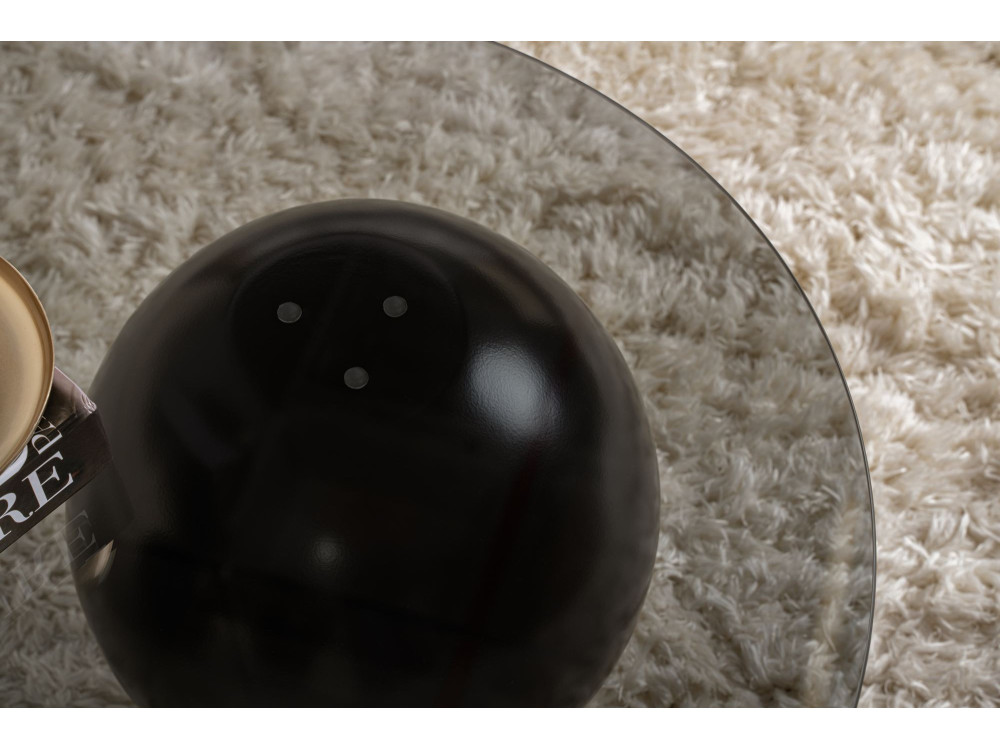 Couchtisch aus Glas "Sphere" - 120 x 70 x 30 cm - Schwarz