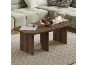 Couchtisch-Set aus Holz "Iris" - 90 x 45 x 35 cm - Braun 2
