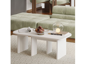 Couchtisch-Set aus Holz "Iris" - 90 x 45 x 35 cm - Weiß 2