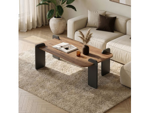 Couchtisch aus Holz "Fuchs" - 120 x 60 x 35 cm - Hellbraun 2