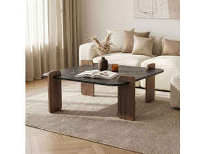 Couchtisch aus Holz "Marais" - 90 x 90 x 35 cm - Schwarz 2