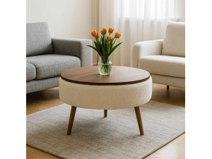 Couchtisch "Noya Round" - 60 x 60 x 44 cm - Weiß 2