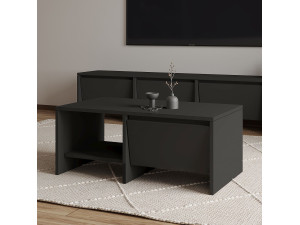 Couchtisch aus Holz "Laris" - 90 x 45 x 35 cm - Anthrazitgrau 2
