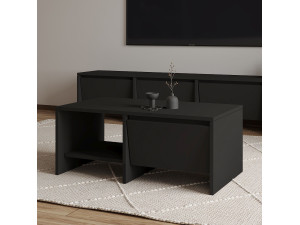Couchtisch aus Holz "Laris" - 90 x 45 x 35 cm - Schwarz 2