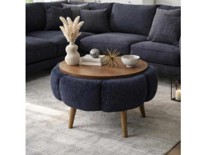 Couchtisch aus Holz "Papatya 60" - 60 x 60 x 44 cm - Anthrazitgrau 2