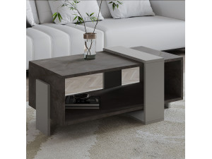 Couchtisch aus Holz "Meleni" - 90 x 49 x 40 cm - Grau 2