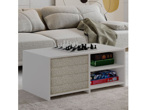 Couchtisch aus Holz "Gord" - 90 x 45 x 44 cm - Weiß 2