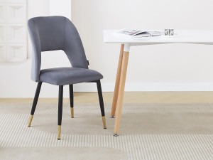 Stuhl aus Samt 2er-Set "Coralie" - Grau 2
