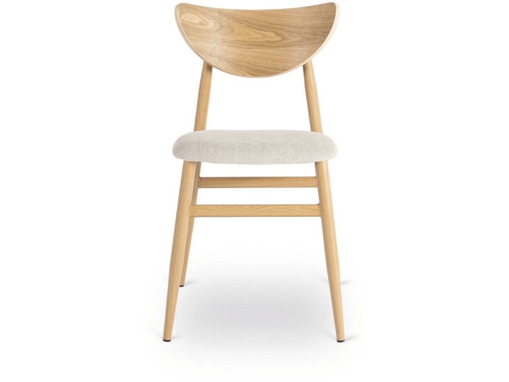 Satz von 2 skandinavischen Esszimmerstühlen aus Holz "Lumbra" - Beige