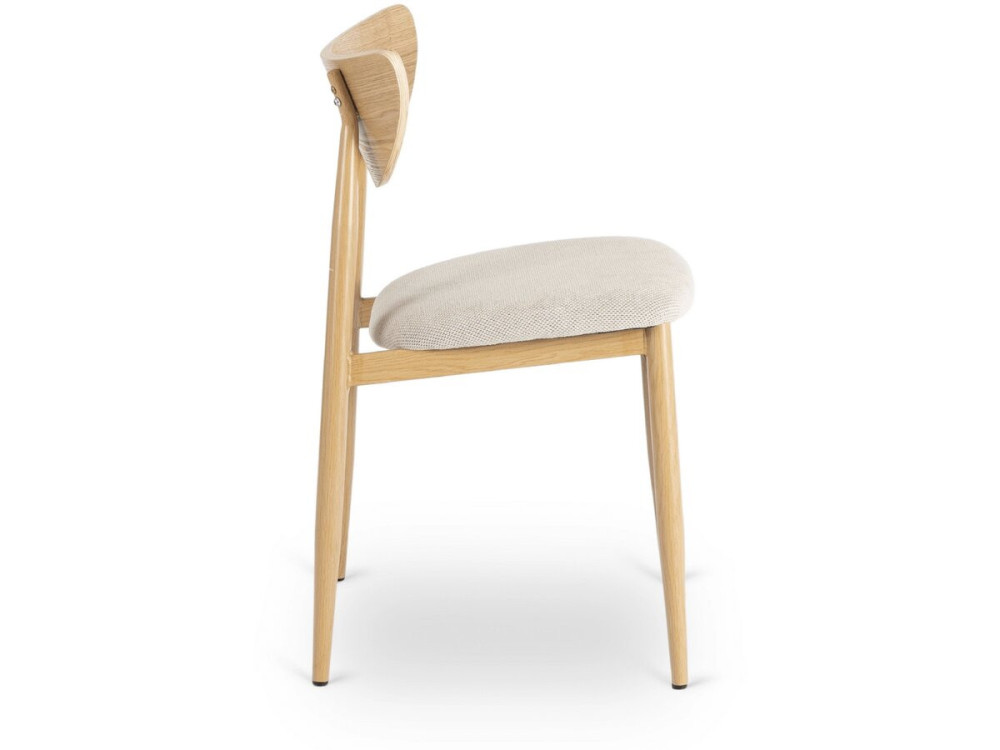 Satz von 2 skandinavischen Esszimmerstühlen aus Holz "Lumbra" - Beige