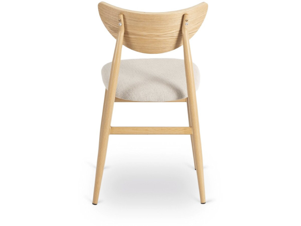 Satz von 2 skandinavischen Esszimmerstühlen aus Holz "Lumbra" - Beige