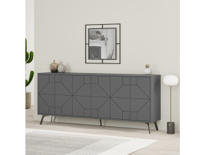 Anrichte aus Holz "Dune" - 183 x 35 x 77 cm - Anthrazit 2
