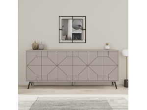 Holzanrichte "Dune" - 184 x 35 x 77 cm - Helles Mokka 2