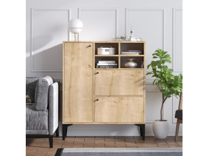 Holzanrichte "Ewa" - 100 x 35 x 125 cm - Eiche Saphir 2
