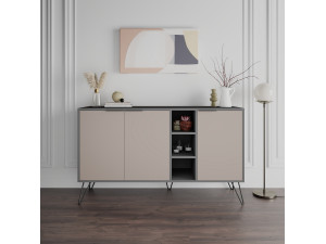 Holzanrichte "Clara" - 142 x 36 x 83 cm - Helles Mokka 2