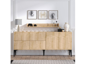 Holzanrichte "Stella" - 180 x 40 x 55 cm - Eiche Saphir 2