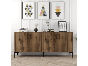 Anrichte aus Holz "Kiev" - 180 x 35 x 78 cm - Walnussholz 2
