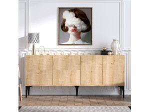 Anrichte aus Holz "Laika" - 180 x 40 x 80 cm - Beige 2