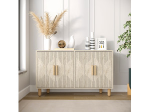 Anrichte aus Holz "Roger" - 120 x 30 x 74 cm - Travertin 2