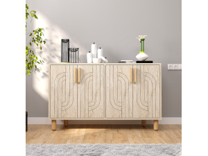 Anrichte aus Holz "Rodney" - 120 x 30 x 74 cm - Travertin 2