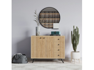 Holzbuffet "Waga" - 100 x 35 x 82 cm - Braun 2