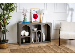 Holzanrichte "Liva 120" - 120 x 37 x 74 cm - Anthrazitgrau 2