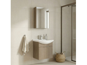 Waschtisch-Set mit Spiegel (2-teilig) „Purus 55“ – 55 x 50 x 58 cm – Eiche 2