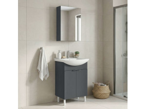 Waschtisch-Set mit Spiegel (2-teilig) „Purus 55“ – 55 x 50 x 83 cm – Anthrazit matt 2